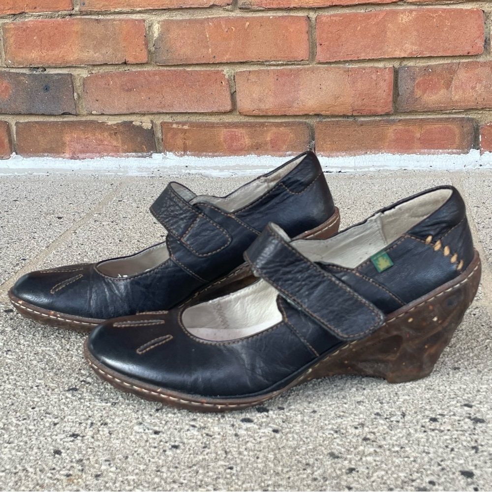 El Naturalista Women’s Mary Jane Wedge Shoes  8.5
